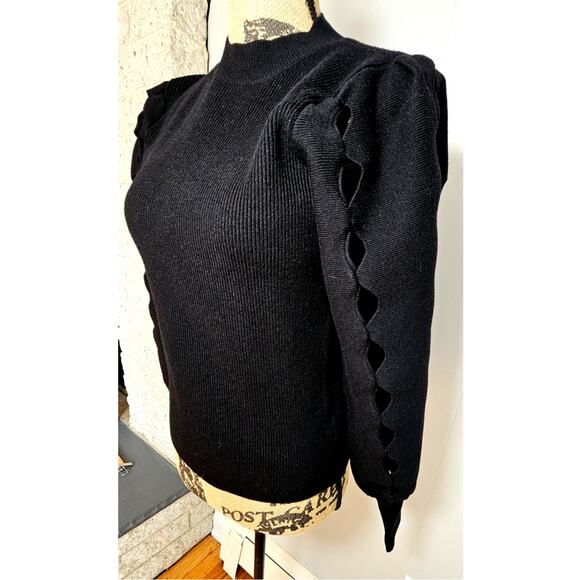 Love Token Ophelia Cut Sleeve Sweater, Black, NEW,  Size S - Picture 13 of 14